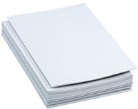 Eksamenspapir 70gram hvid foldet A3 -  A4 dobbelt ark, uden tekst,  linieret, ulinieret eller kvadreret